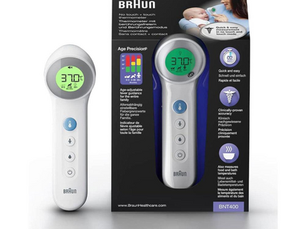 Braun No Touch and Touch Thermometer with Age Precision White