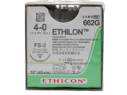 1894G ETHILON* Suture	19mm	 45cm	Black	3/8 Conventional Cutting Prime Needle x12