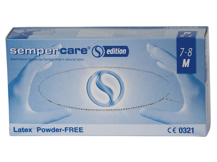 Powder Free Non-Sterile Latex Examination Gloves White Medium x100
