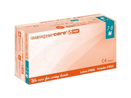 Semperit Clear Vinyl Non Sterile Powder Free Examination Gloves Medium x100