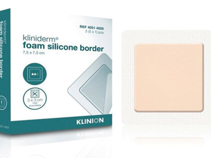 Kliniderm Foam Silicon Border Dressing 7.5 x 7.5cm x5 (40514828)