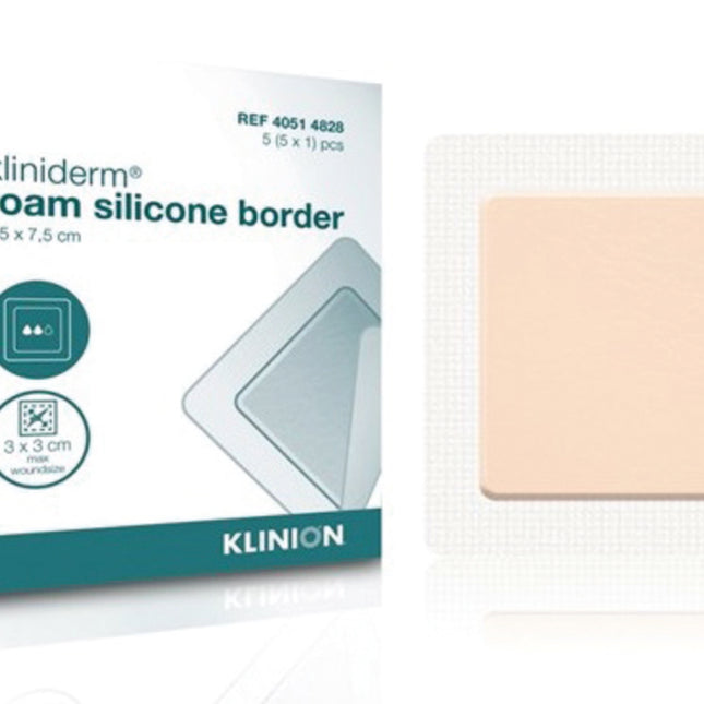 Kliniderm Foam Silicone Border Dressing 12.5cm x 12.5cm (5) 40514830