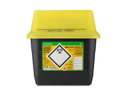 Sharpsafe 3L Grey UK Yellow Lid