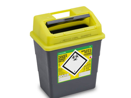 Sharpsafe 13L Grey UK Yellow Lid