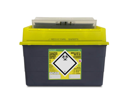 Sharpsafe 24L Grey UK Yellow Lid