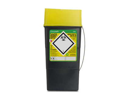 Sharpsafe 0.6L Grey UK Yellow Lid