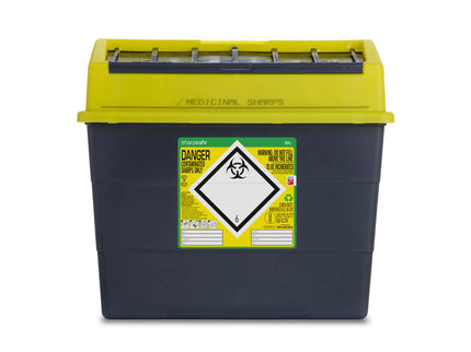 Sharpsafe 30L Grey UK Yellow Lid