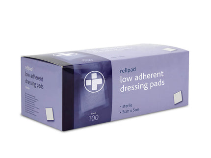 Relipad Non-Adherent Dressing Pad 5cm x 5cm x100