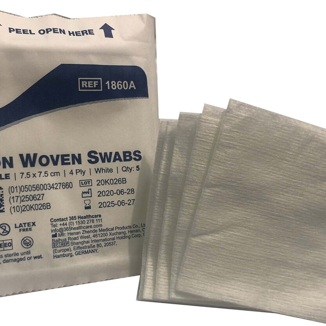 Dressing Swabs N/Woven Ster 7.5cmSQ 4PLY (40x5's)