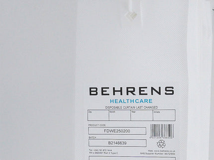 Disposable Shower Curtain White wit Eyelets (250x200cm)