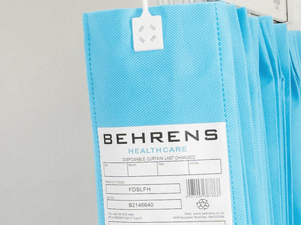 Disposable Curtain Sky Blue Large Fixed Hook (375x200cm)