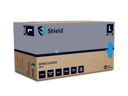 NITRILE PF EXAM GLOVES BLUE MEDIUM X 100