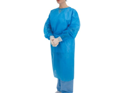 Disposable Non Sterile Long Sleeve Patient Gown, Blue 137 x 104 cm , Sleeve length 24 cm x1