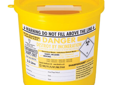 SHARPSGUARD Yellow Sharps Bin 2.5L
