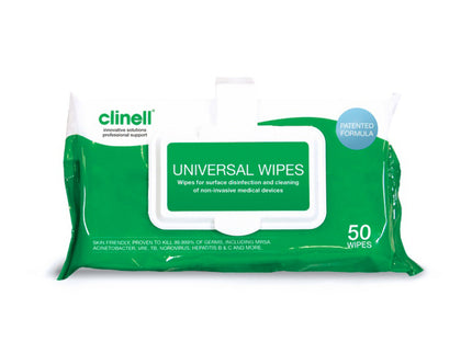 Clinell Universal Wipe Clip Pack x50