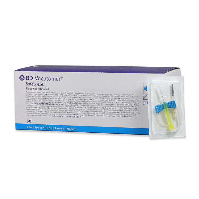 BD Vacutainer Blood Collection Set 25G (0.8 x 19 mm), Safety Lok, Green x50 *367295