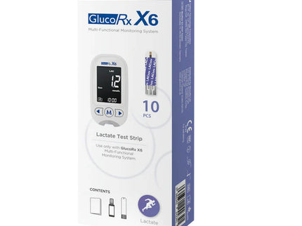 GlucoRx X6 Lactate Test Strips (10pcs)