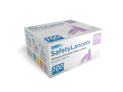 GlucoRx Safety Lancets 30G/1.6mm (100pcs)