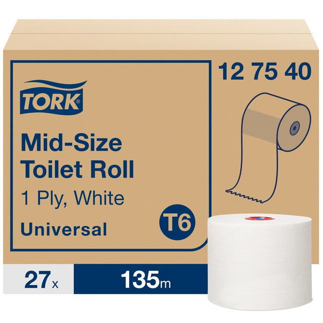 Tork Mid-size Toilet Roll 1ply