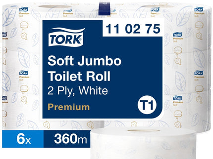 Tork Soft T1 Premium Jumbo Toilet Roll 2ply White x6