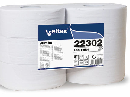 Celtex Eco Toilet- Jumbo Toilet Roll Recycled White 350m x 6