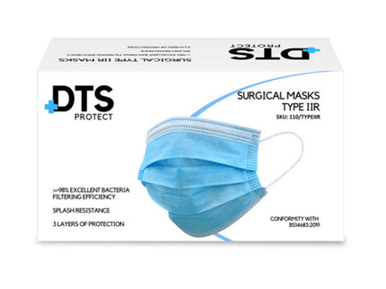 Type IIR Certified Fluid Resistant Disposable Medical Face Mask  x50