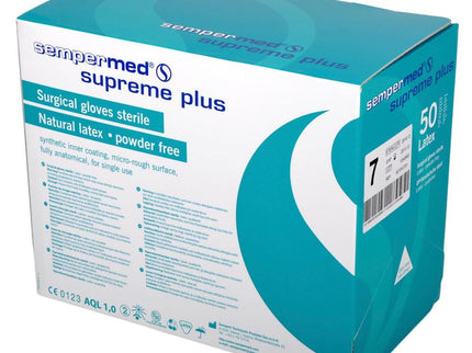 Sempermed Supreme Plus Latex Powder Free Surgeons Gloves White 6 x50