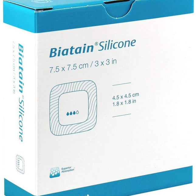 BIATAIN SILICONE DRESSING 7.5X7.5CM X 10 x10