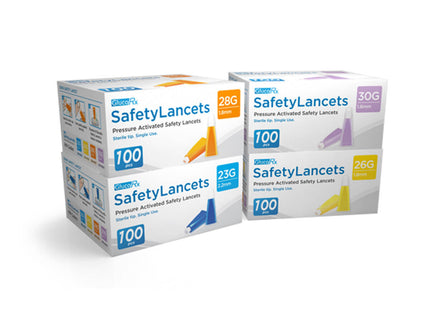 GlucoRx Safety Lancets 28G/1.8mm (100pcs)