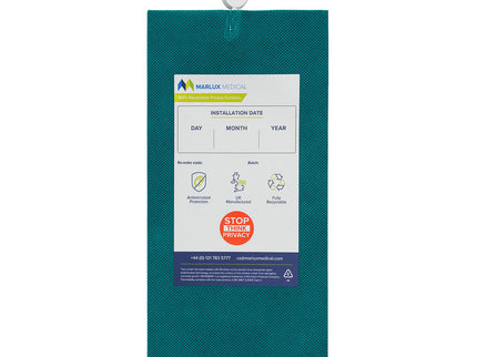 Marlux Medical Antimicrobial Treated Cubicle Curtain 1800mm x 1950mm - 100 gsm - Eyelet - (Universal) - Forest Green - Microban Treated