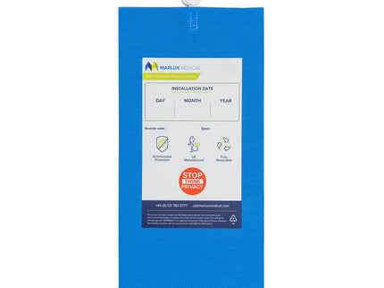 Marlux Medical Antimicrobial Treated Cubicle Curtain 1800mm x 1950mm - 100 gsm - Eyelet - (Universal) - Summer Blue Microban Treated