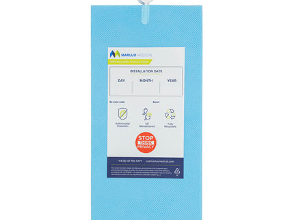 Marlux Medical Antimicrobial Treated Cubicle Curtain 4200mm x 1950mm - 100 gsm - Eyelet - (Universal) - Pastel Blue - Microban Treated