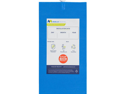 Marlux Medical Antimicrobial Treated Cubicle Curtain 4200mm x 1950mm - 100 gsm - Eyelet - (Universal) - Summer Blue - Microban Treated