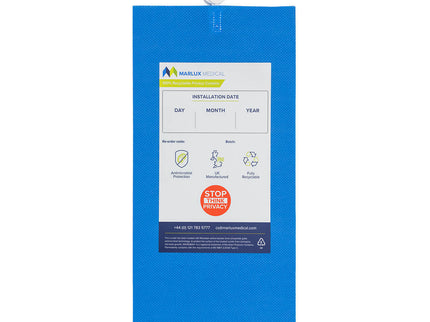 Marlux Medical Antimicrobial Treated Cubicle Curtain 7200mm x 1950mm - 100 gsm - Eyelet - (Universal) - Summer Blue - Microban Treated