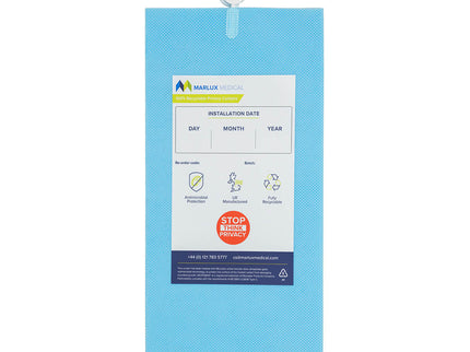 Marlux Medical Antimicrobial Treated Cubicle Curtain 7200mm x 1950mm - 100 gsm - Eyelet - (Universal) - Pastel Blue - Microban Treated