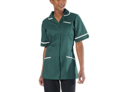 Ladies Tunic Bottle Green/White Trim uk 16