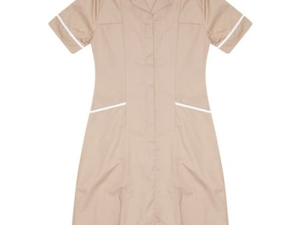 Nurses Dress Biscuit/White Trim uk 6