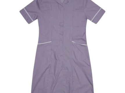 Nurses Dress Lilac White Stripe/White Trim uk 6