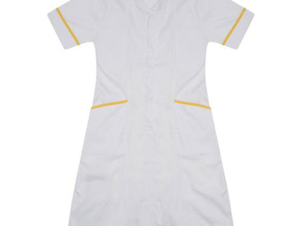 Nurses Dress White/Yellow Trim uk 6