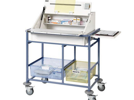 Ward Drug & Medicine Dispensing Trolley (Large Capacity) with Divider System and 2 Storage Trays