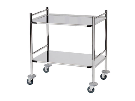 Sunflower Large Surgical Trolley with 2 Removable Folded Shelves Stainless Steel