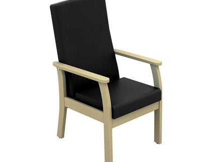 Sunflower Atlas Patient Mid Back Arm Chair - Anti Bac Vinyl Black