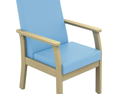 Sunflower Atlas Patient Mid Back Arm Chair - Anti Bac Vinyl Mid Blue