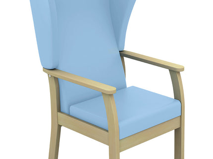 Sunflower Atlas High Back Arm Chair with Wings - Anti Bac Vinyl Mid Blue