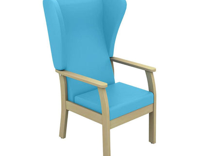 Sunflower Atlas High Back Arm Chair with Wings - Anti Bac Vinyl Sky Blue
