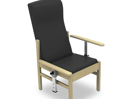 Sunflower High Back Atlas Patient Arm Chair with Drop Arms Black