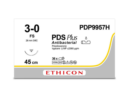 PDS PLUS | Monofilament | Undyed | 3-0 | 45cm | 1xReverse cutting | 26mm | 3/8C | Pack of 36