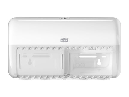Megamini White Dispenser For Interfolded Toilet paper