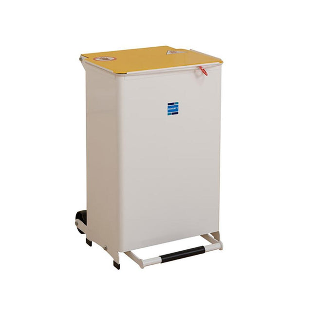 Kendal Hands Free Waste Bin Yellow Lid 50L