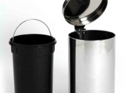 Pedal Operated 12L Chrome Bin with Plastic Liner